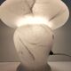 Postmodern White Murano Glass Table Lamp with a Pink Marble Effect, Italy