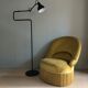 Fauteuil crapaud à franges vintage