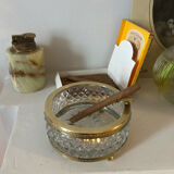 Cendrier cristal et laiton