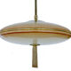 Vintage art deco pendant lamp, gradient glass, red beige, brass, 30 years