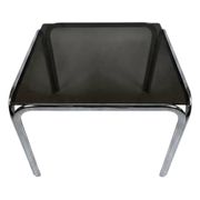 Vintage 70s coffee table - Chrome & smoked glass