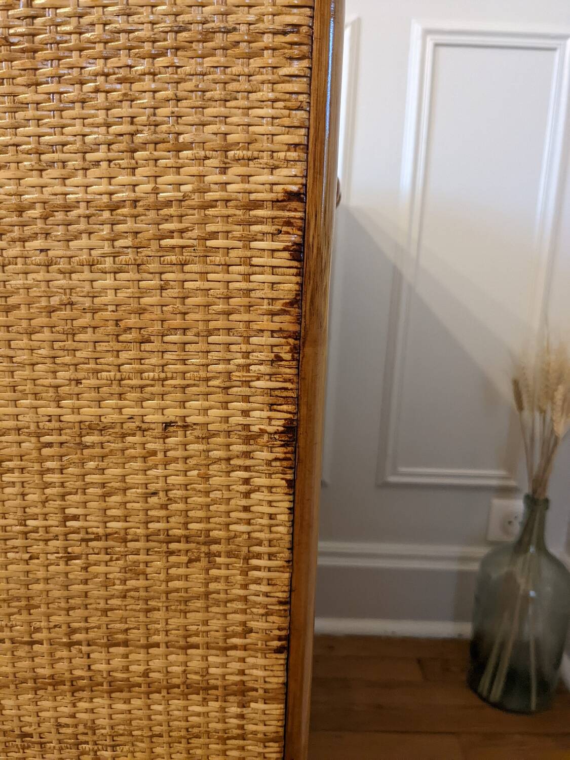 Rattan and wicker chest of drawers