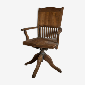 Raw wood revolving chair before 1950