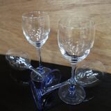 4 verres à vin blanc Luminarc à pied bleu Azur France