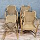 Série de 4 fauteuils Vintage en rotin et bambou vers 1970