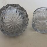 Set of 2 bottles crystal and glass