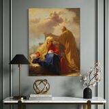 Antique Italian painting from the 18th century, Saint Joseph and the Virgin