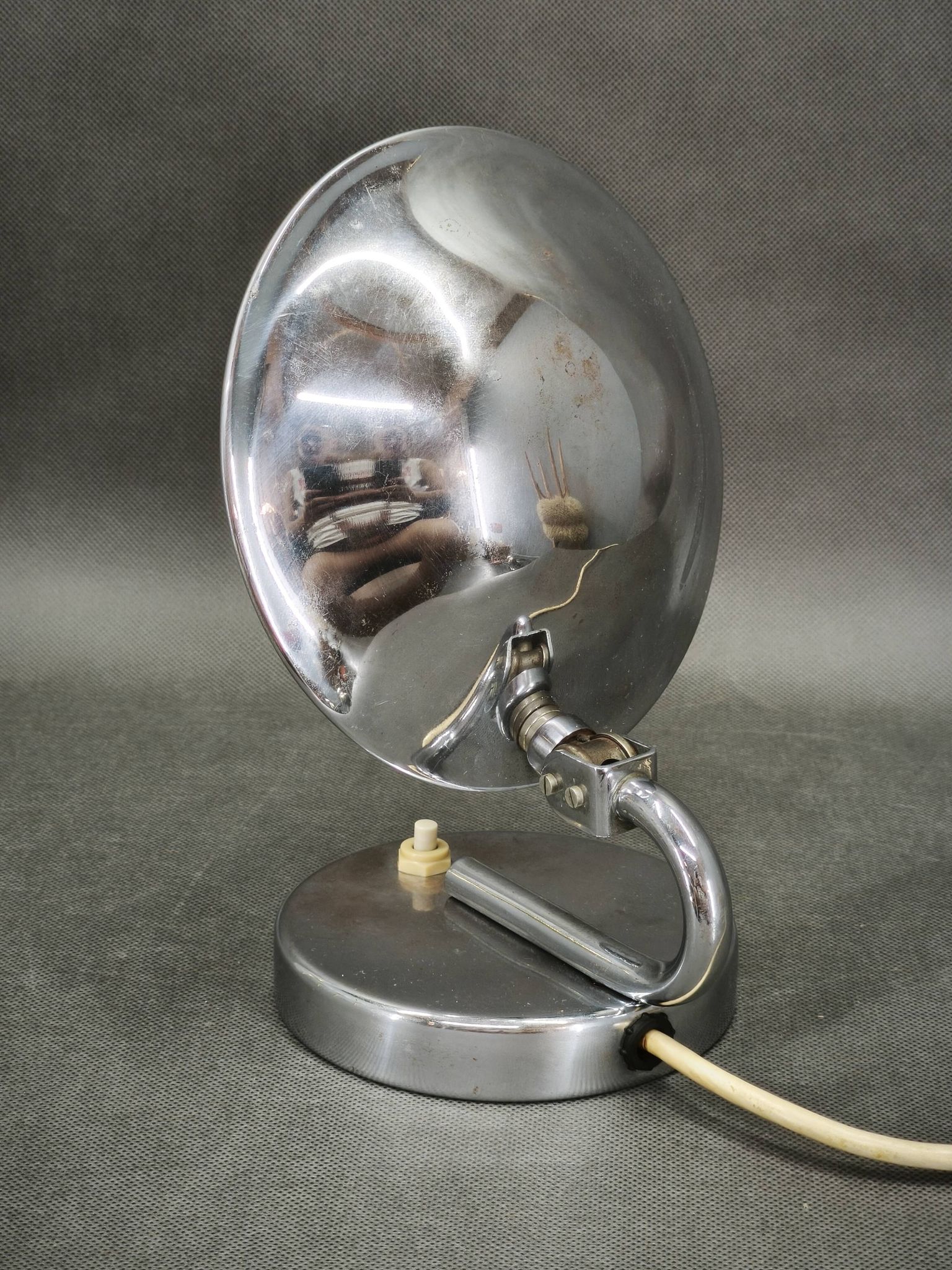 1930s Bauhaus Chrome Table Lamp Model 3530 by Napako, Czechoslovakia