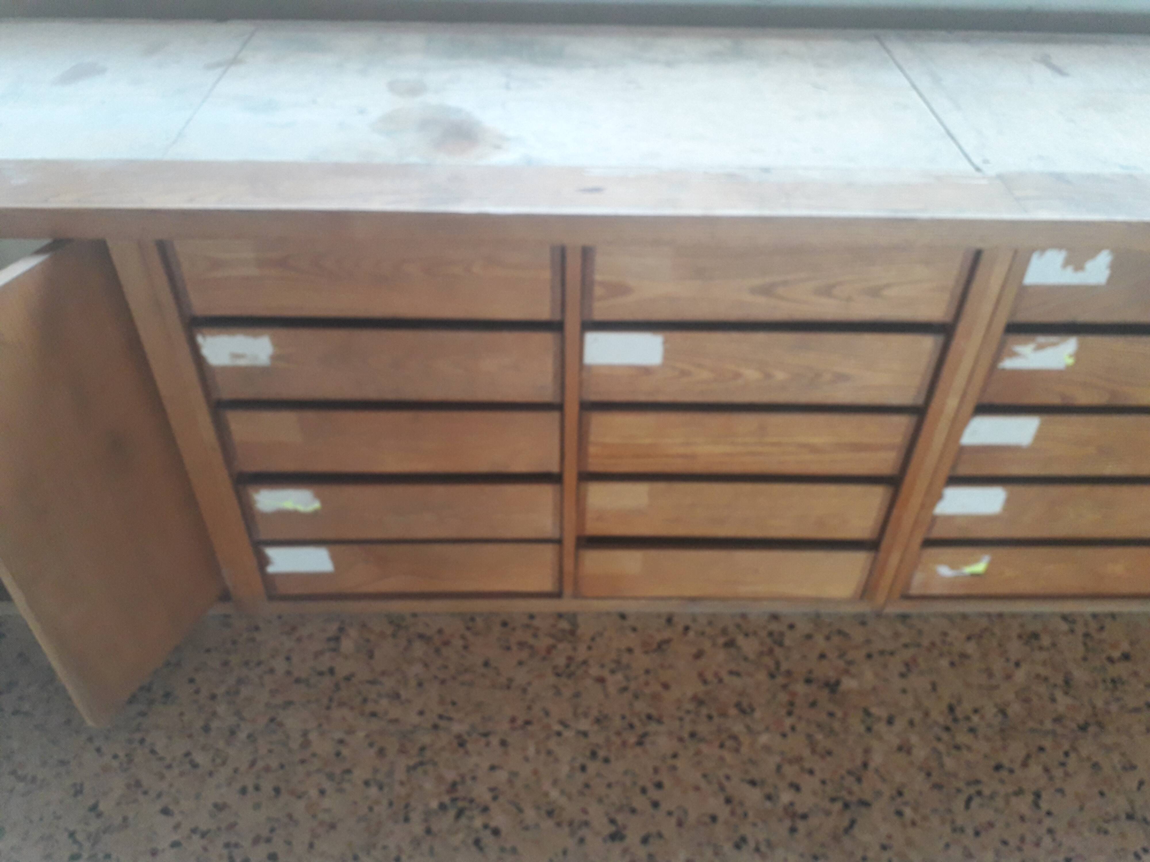 Cabinet with drawers 50 years, 450cm