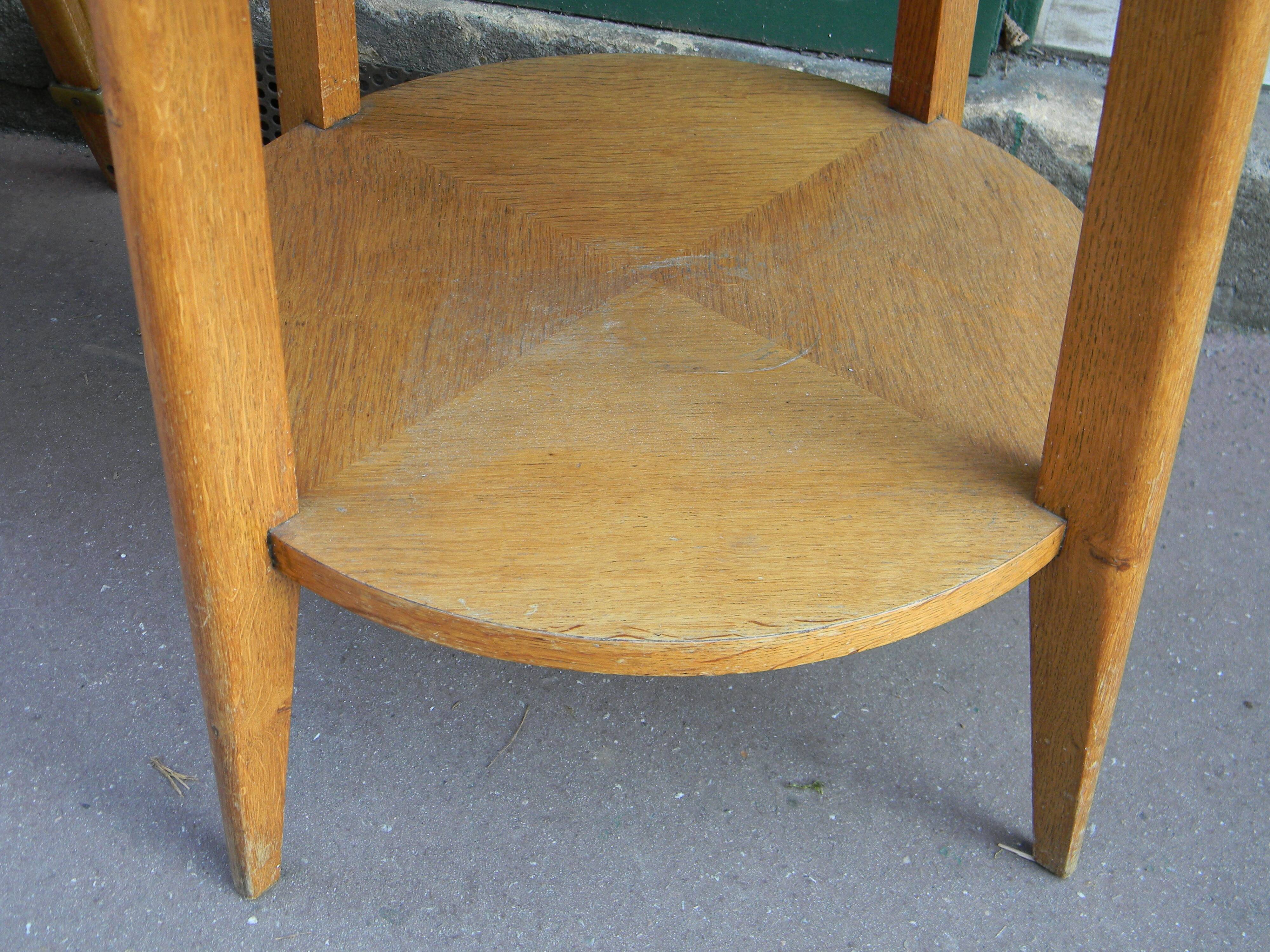 Round coffee table Compass legs 60s in Wood