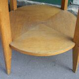 Round coffee table Compass legs 60s in Wood