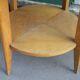 Table basse ronde pieds compas années 60 en bois
