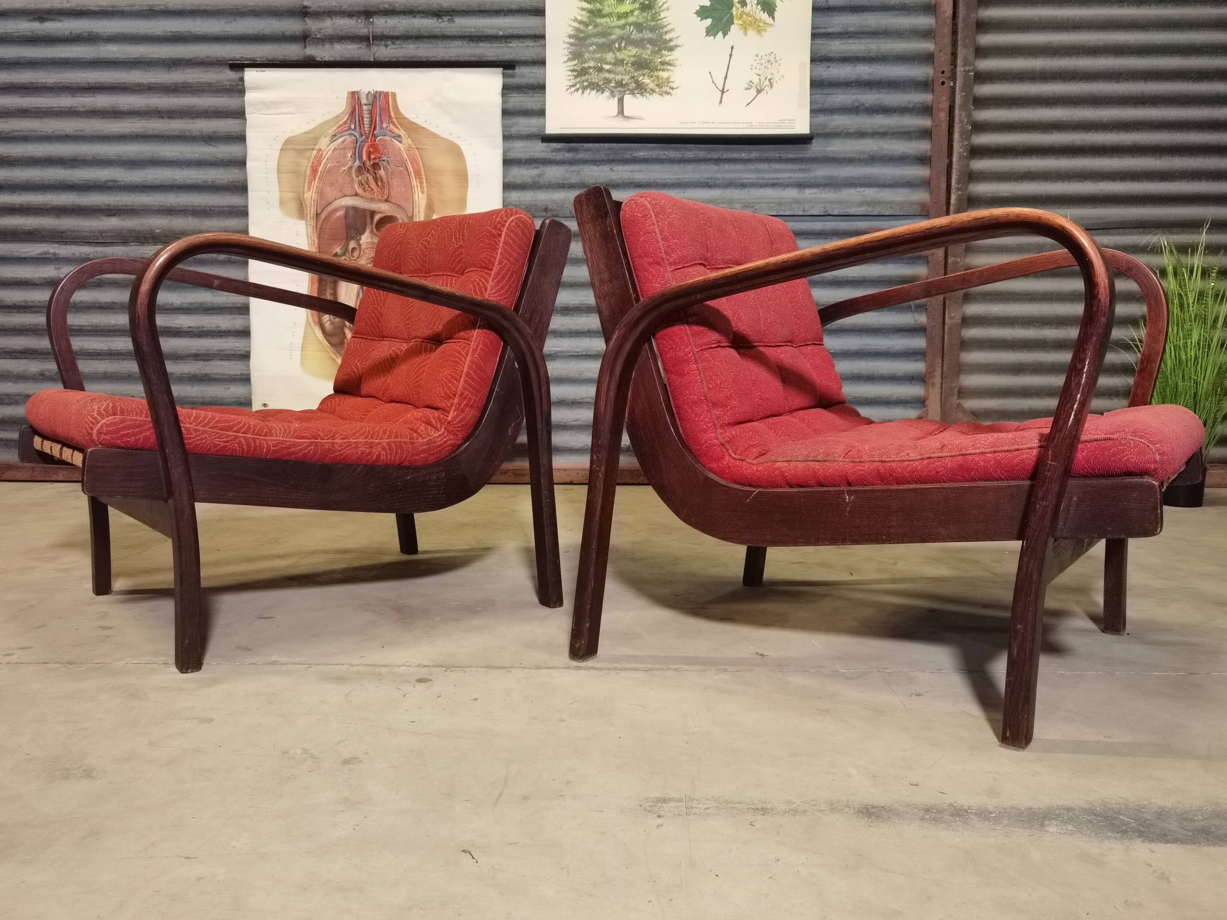 Pair of armchairs by Karel Kozelka and Antonin Kropacek