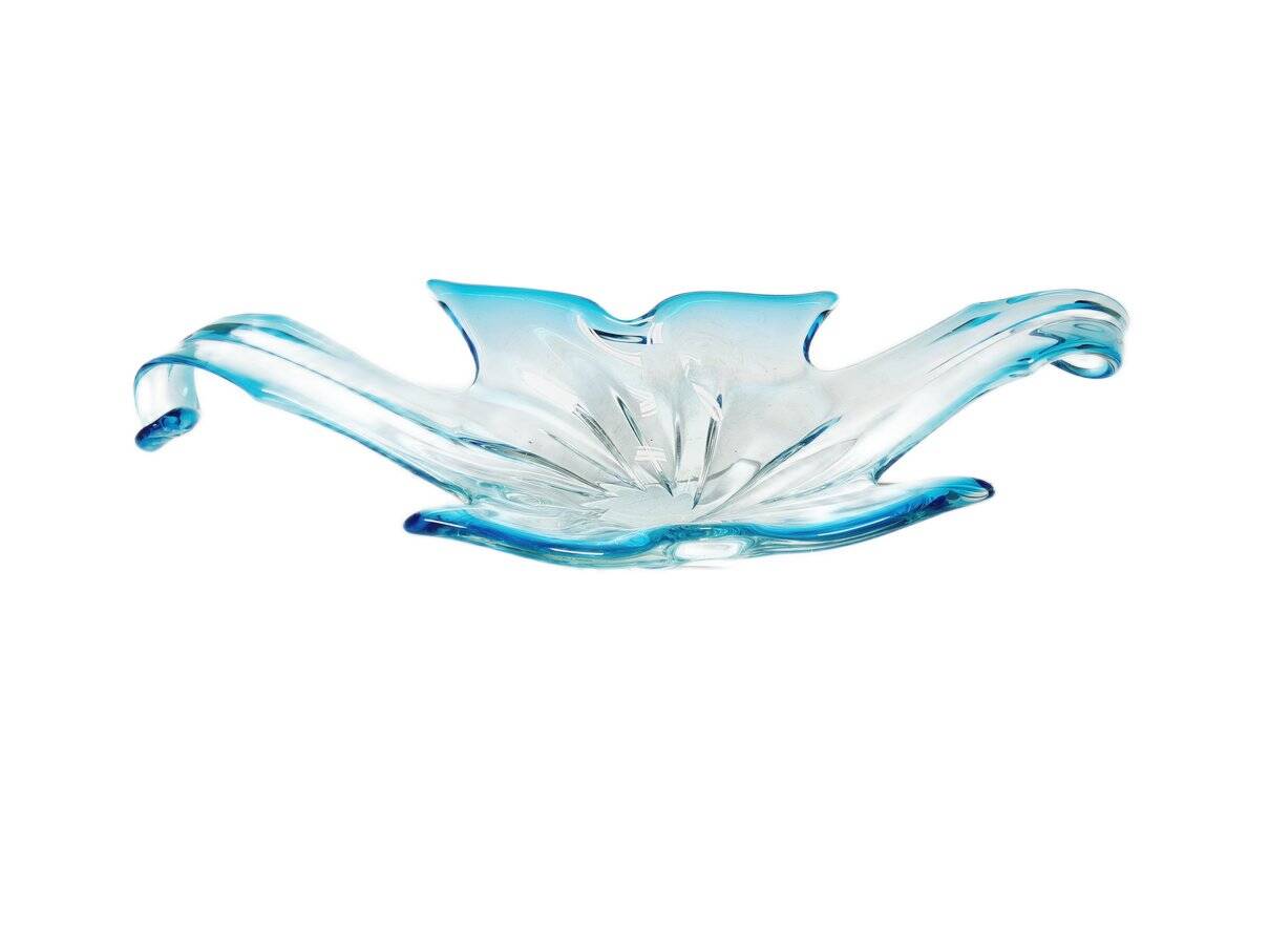 Postmodern Sommerso Murano glass fruit bowl from Mandruzzato, Italy, 1950