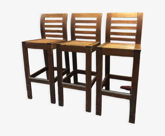Tabourets haut de bar en teck