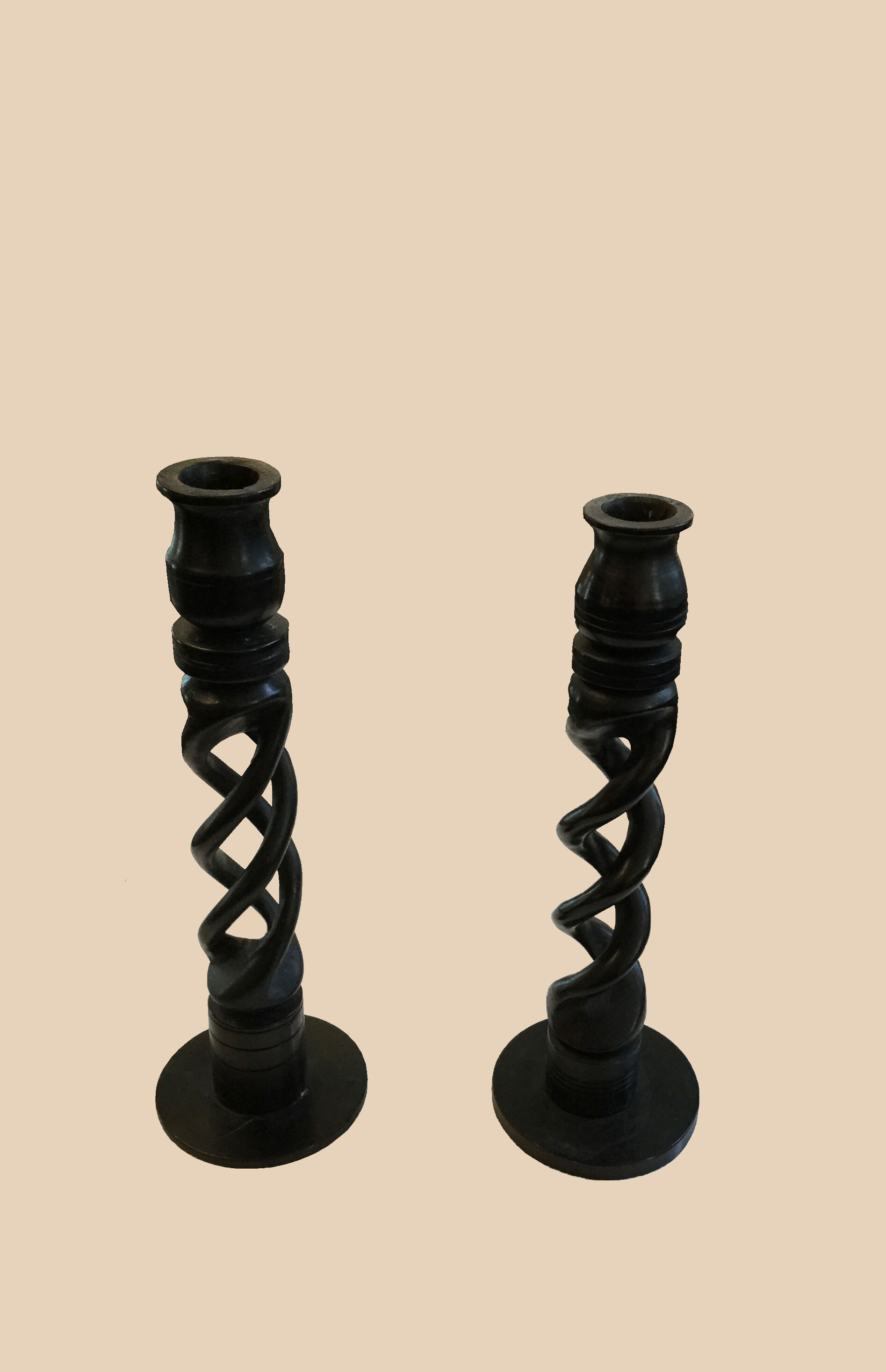 Ebony candle holders