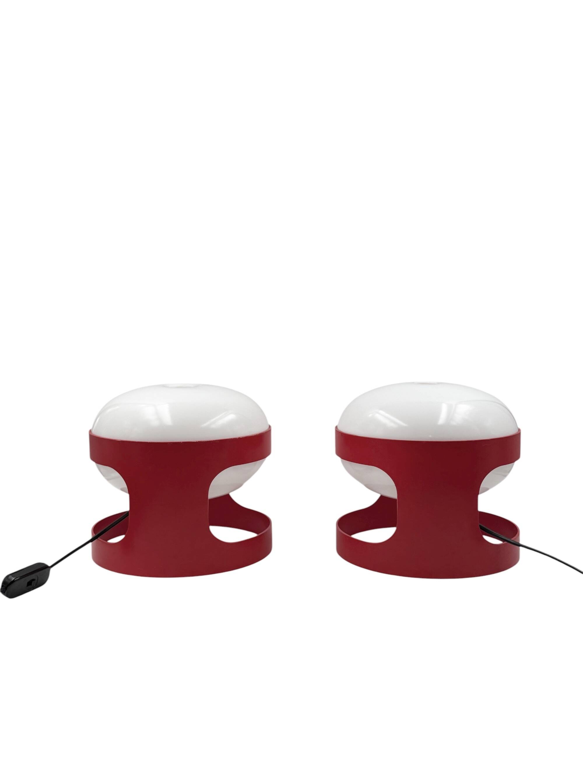 Joe Colombo, space age set of 2 mod. KD27 table lamps, Kartell Italy 1970s