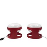 Joe Colombo, space age set of 2 mod. KD27 table lamps, Kartell Italy 1970s