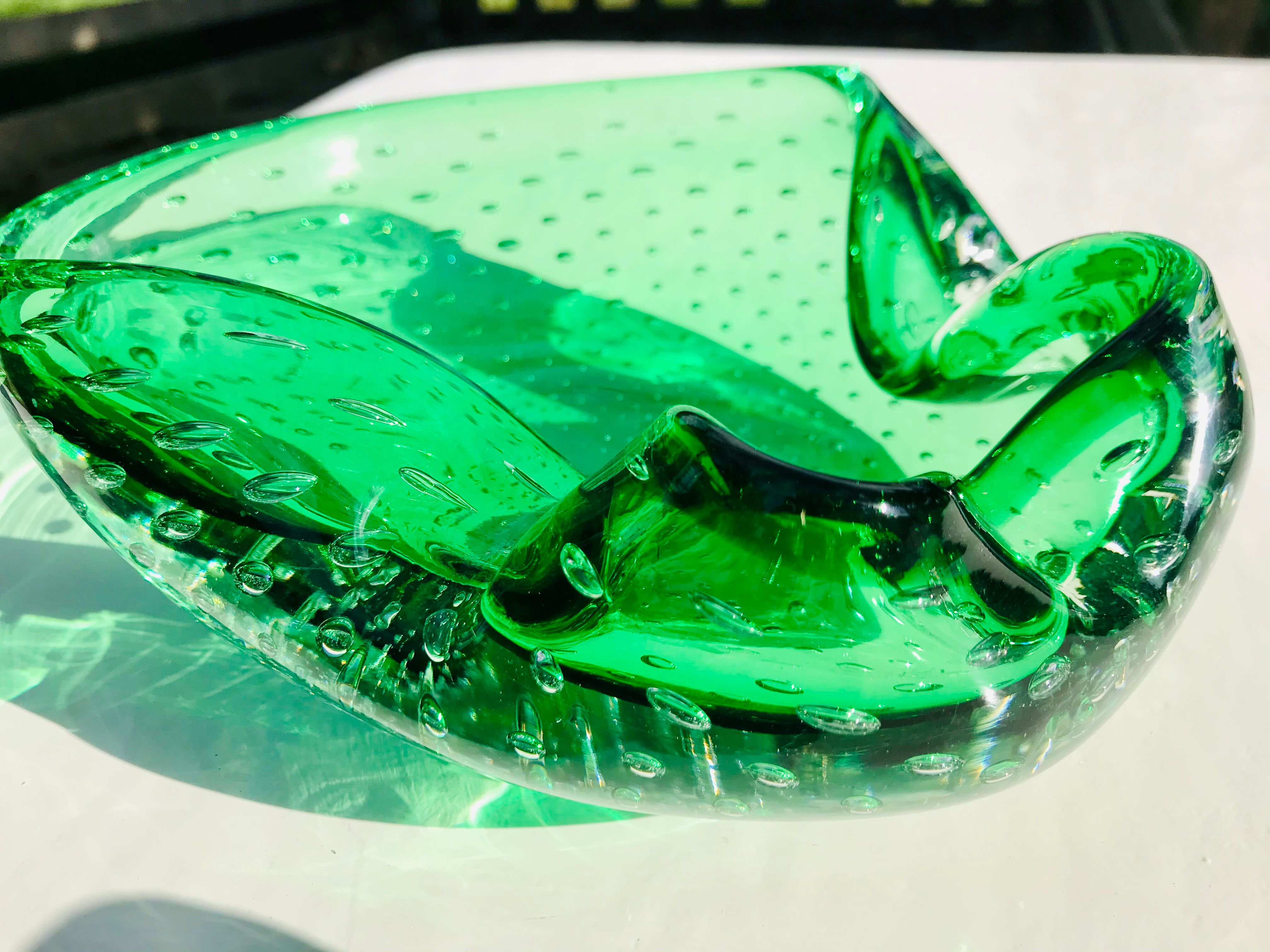 Murano buled glass trinket bowl