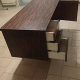 Coffered desk circa 1970 in 4-sided Rio rosewood