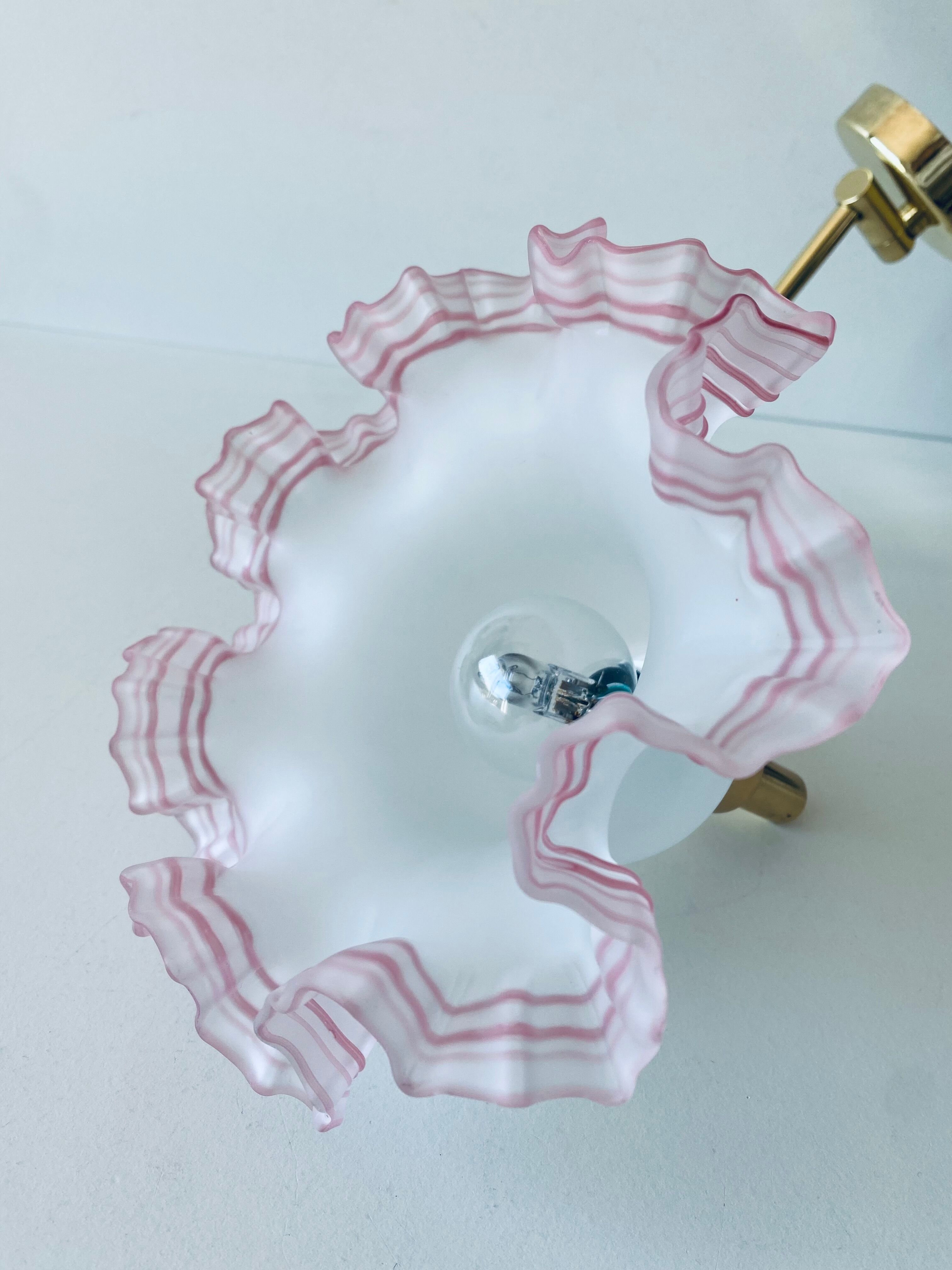 Telescopic wall light, brass and glass