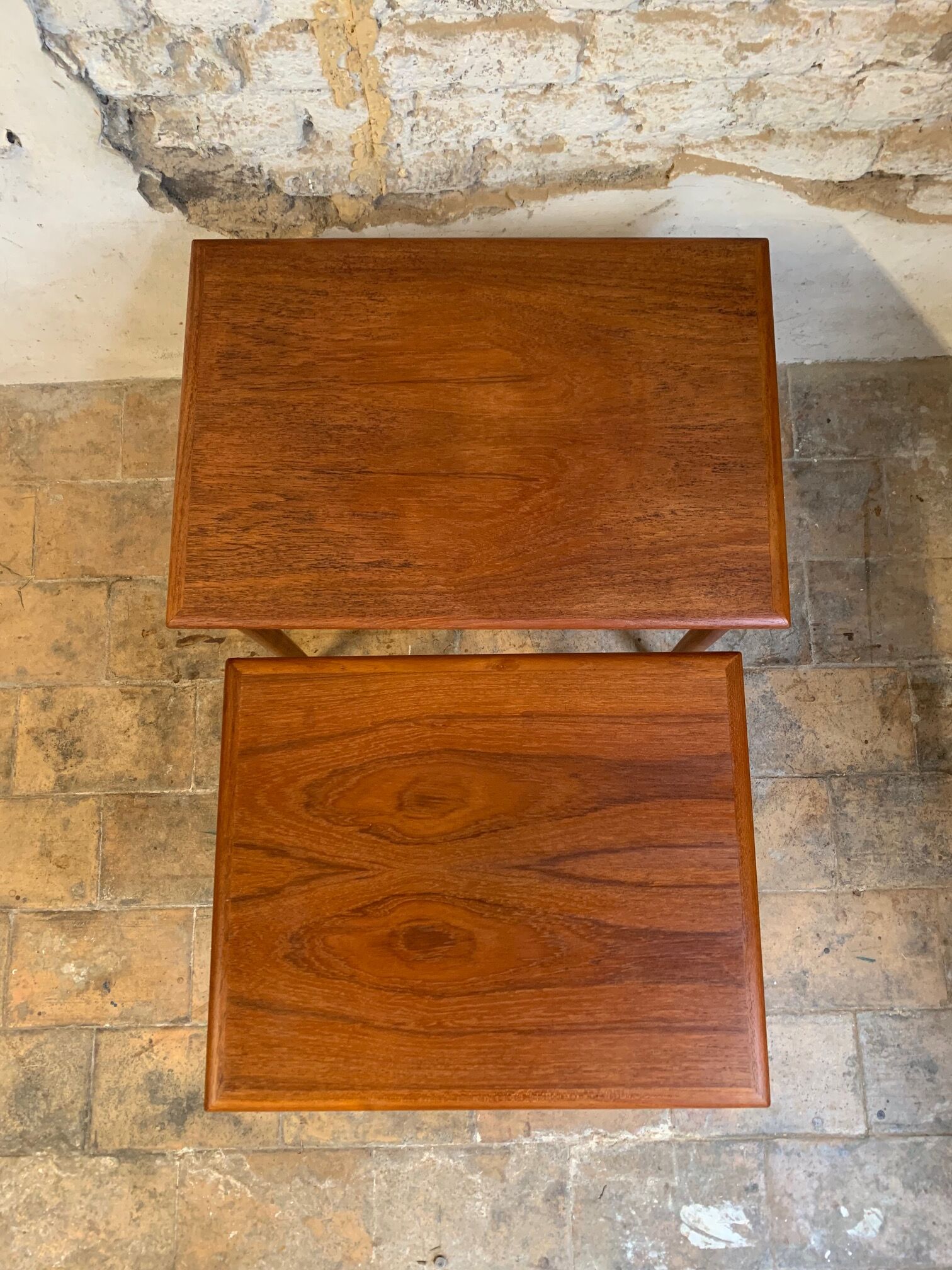 Danish teak trundle coffee tables