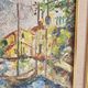 Oil painting on canvas Landscape - Port of Martigues signed Michel 1961