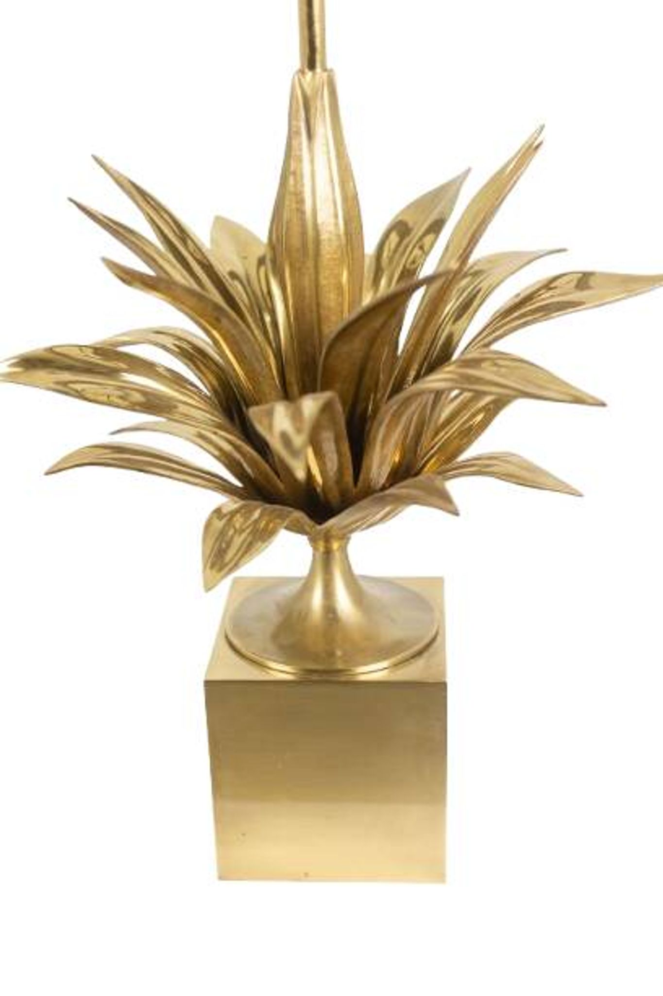 Maison Charles, "Agave" lamp in gilded bronze and patinated brass. 1970s