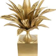 Maison Charles, "Agave" lamp in gilded bronze and patinated brass. 1970s