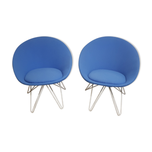 Paire de fauteuils bas