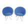 Pair of Italian blue low chairs 1950