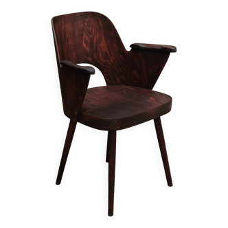 Pair of wooden armchairs by Lubomir Hofmann for Ton (Thonet), 1960