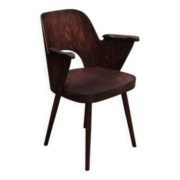 Pair of wooden armchairs by Lubomir Hofmann for Ton (Thonet), 1960
