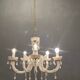 Italian white opaline glass chandelier