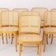 Set of 8 Ligna Bentwood Dining Chairs, Beechwood & Vienna Cane, 1960s-1970s