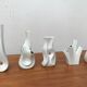 White sculptural vases by Peter Müller for Sgrafo Modern, 1960s, set of 6.