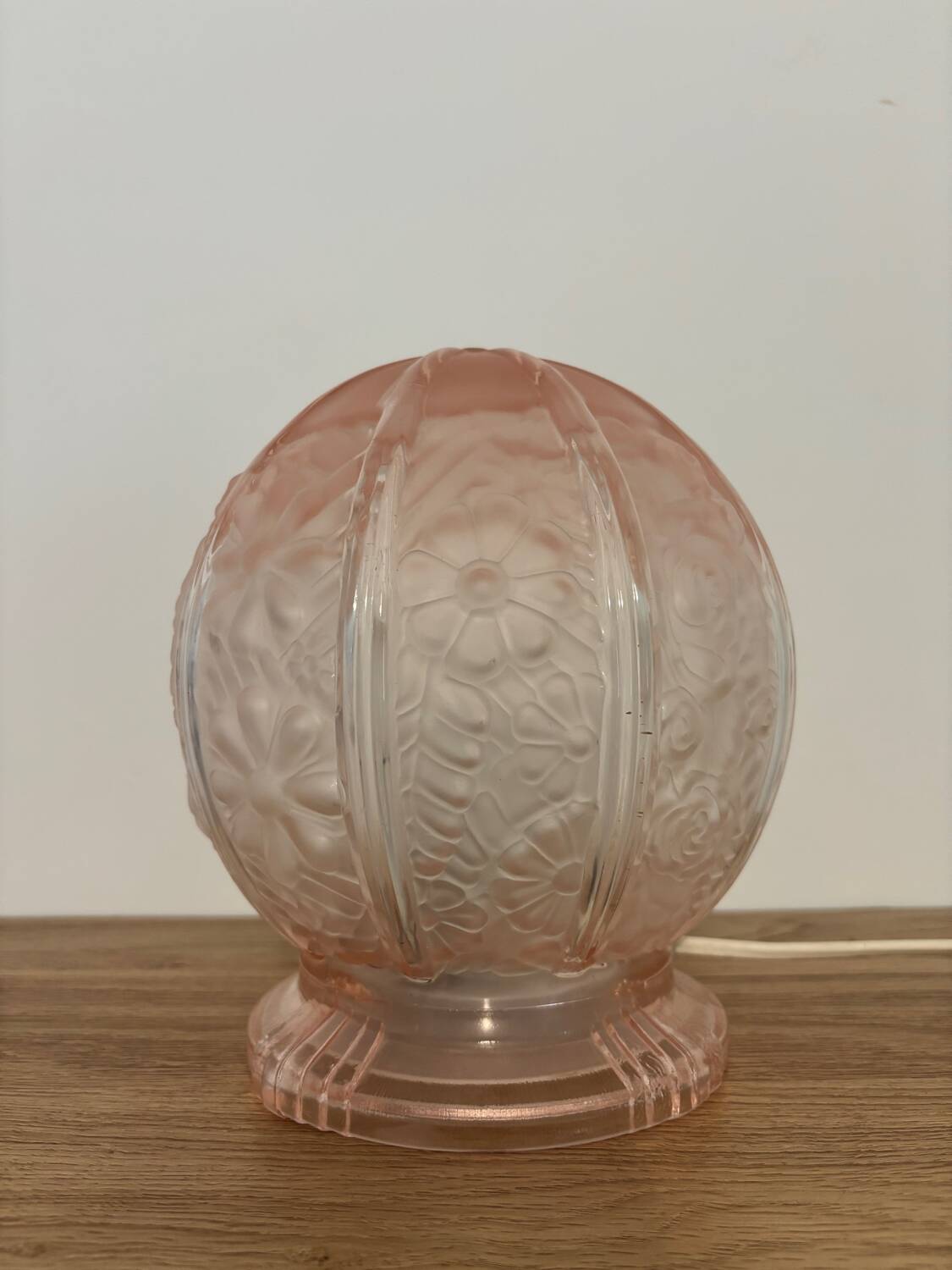 Vintage polished glass table lamp