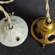 Old opaline and its tassels hanging lamp