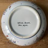 Hollow round dish in Rouen earthenware