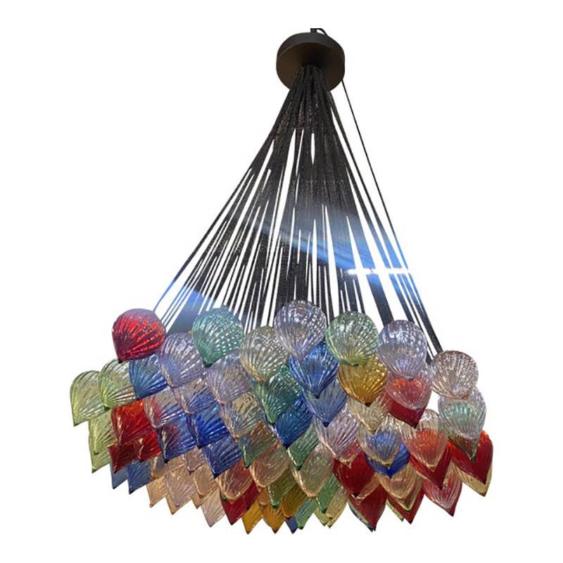 Lustre à gouttes en verre multicolore de style Murano par Simoeng
