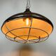 Large Brown Industrial Lamp with Iron Grid, 1960s