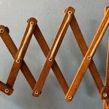 Wall lamp scissors in teak wood lampshade beige