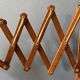 Wall lamp scissors in teak wood lampshade beige