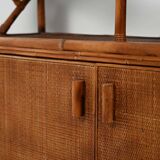 1960s bamboo and rattan bookcase
