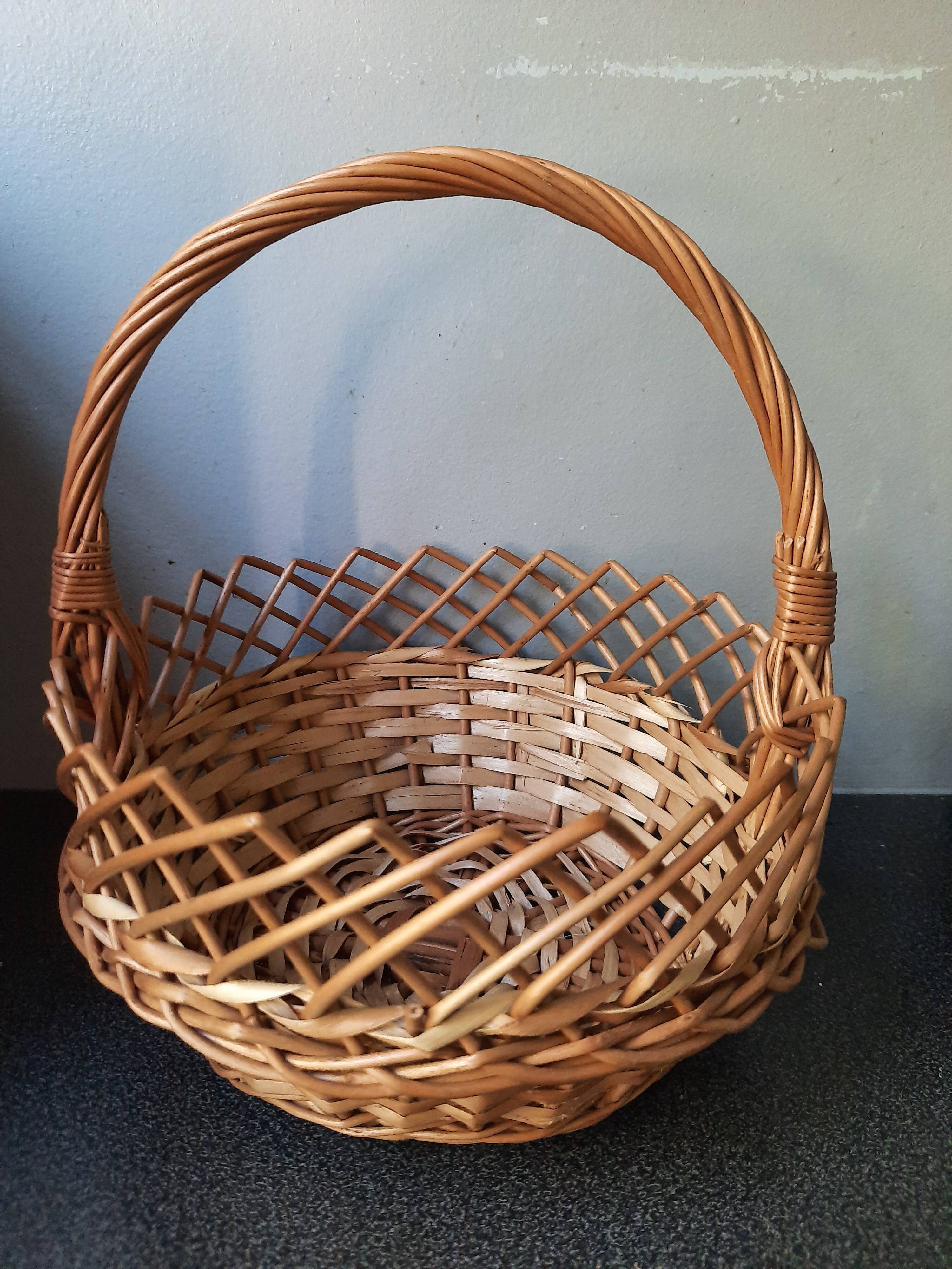 Vintage rattan and wicker basket