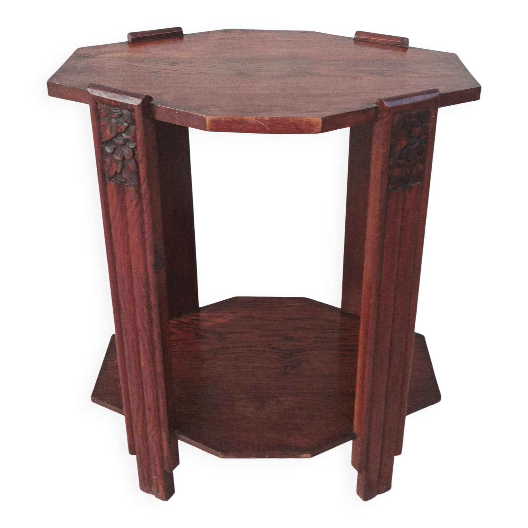 Art Deco side table in solid oak