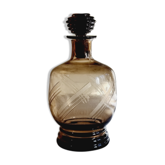 Mocha blown glass decanter