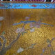 Chinese, Asian wooden coffee table nature peacock scene