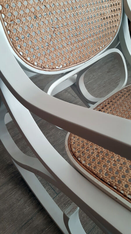 Rocking-chair "vintage" white and canning.
