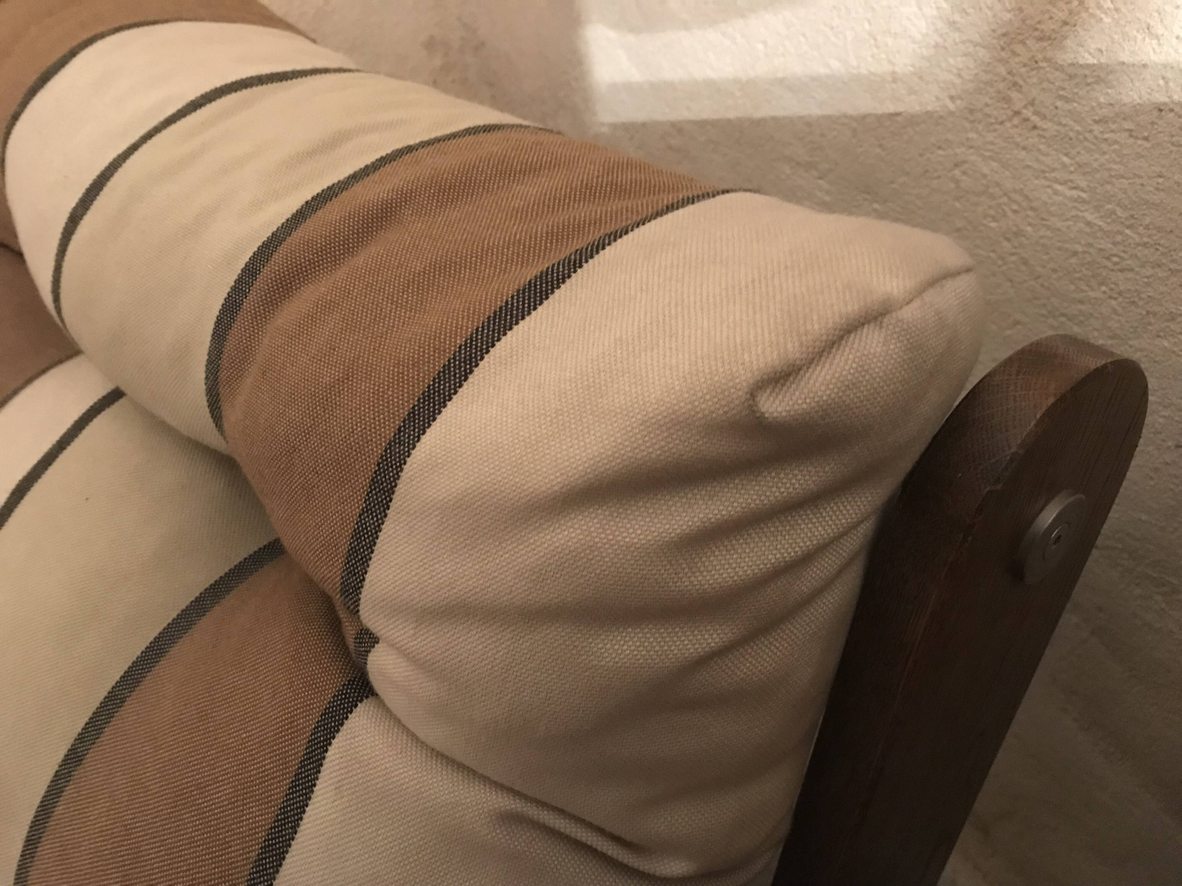 Vintage fireside chair and pouf circa 1980